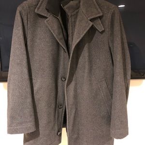Boss cashmere wool zip and button coat